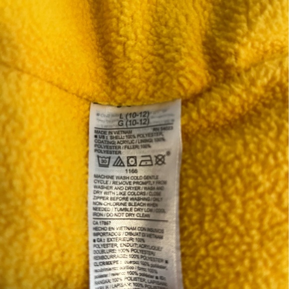 Old Navy girls yellow puffer light weight vest size 10/12. - Picture 7 of 8